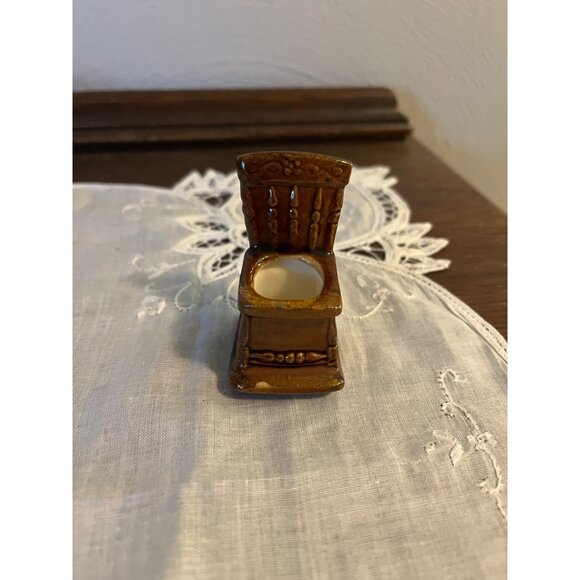 Vintage Brown Rocking Chair Toothpick Holder - Picture 1 of 6